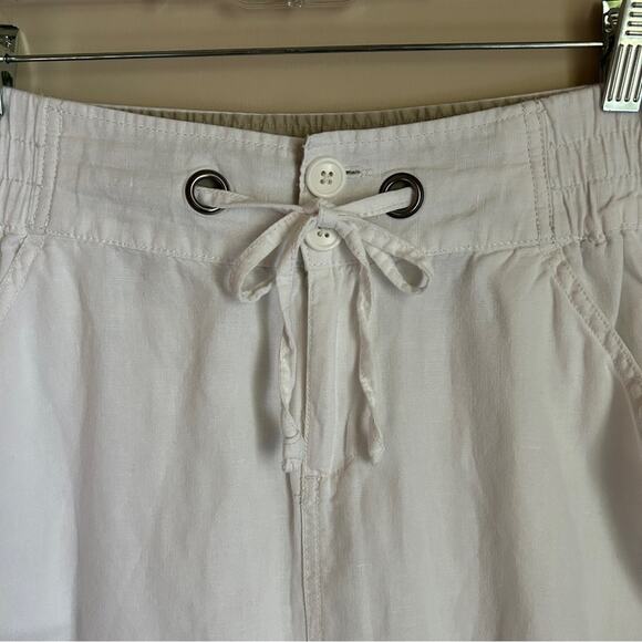 Columbia White Cotton/Linen Elastic/Drawstring Waistband Pull-On Skirt Size 10 - Picture 2 of 8